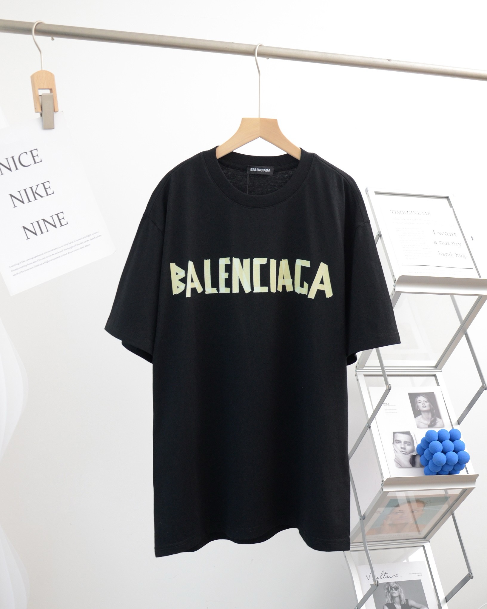 balenciaga adhesive tape black tee
