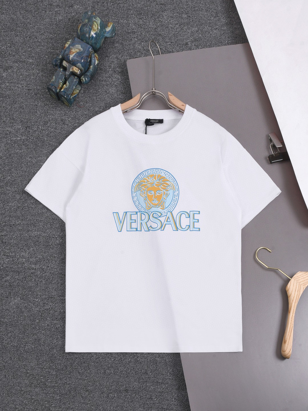 Versace Classic Logo Blue Letters Tee 2 Colors