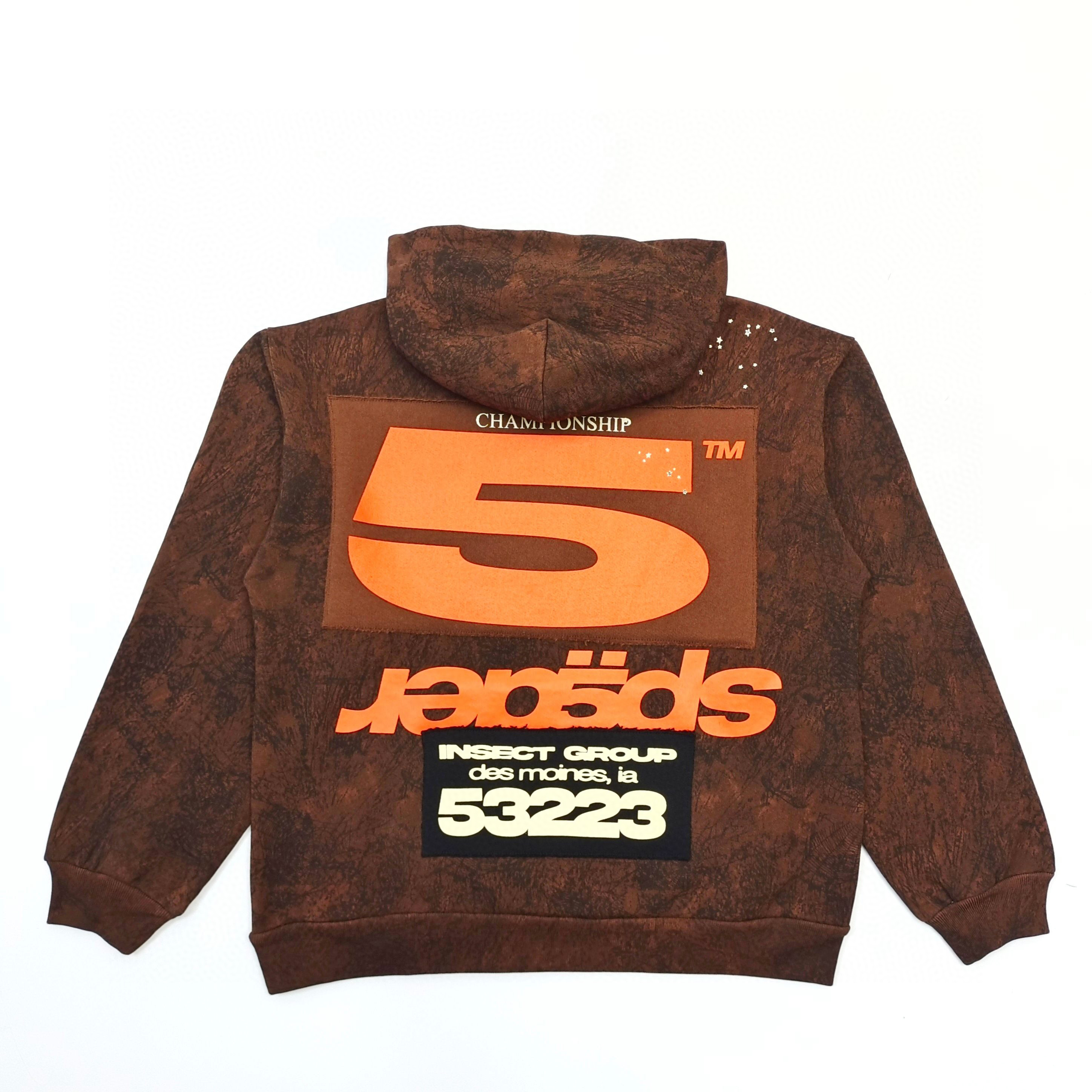 1:1 Best Quality Sp5der Hoodie Dark Brown