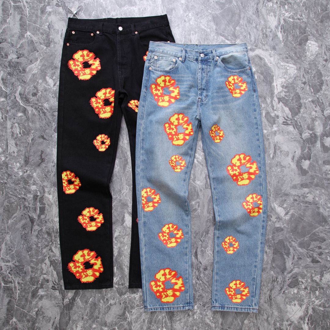 Denim Tear Flame Logo Jeans 2 Colors