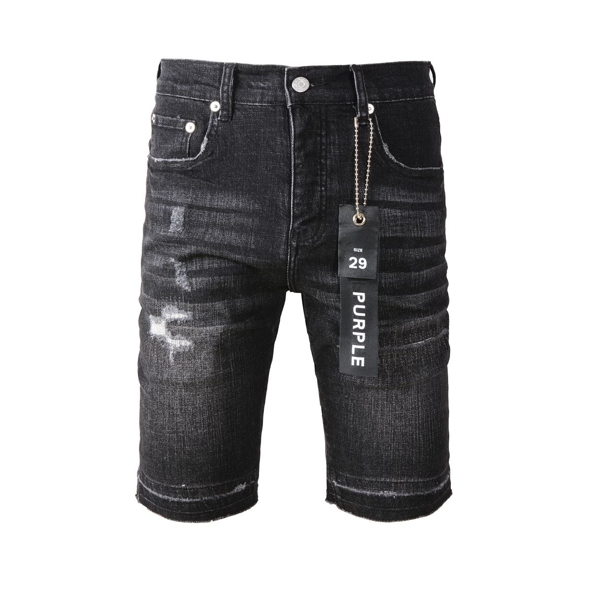 purple washed black high street shorts