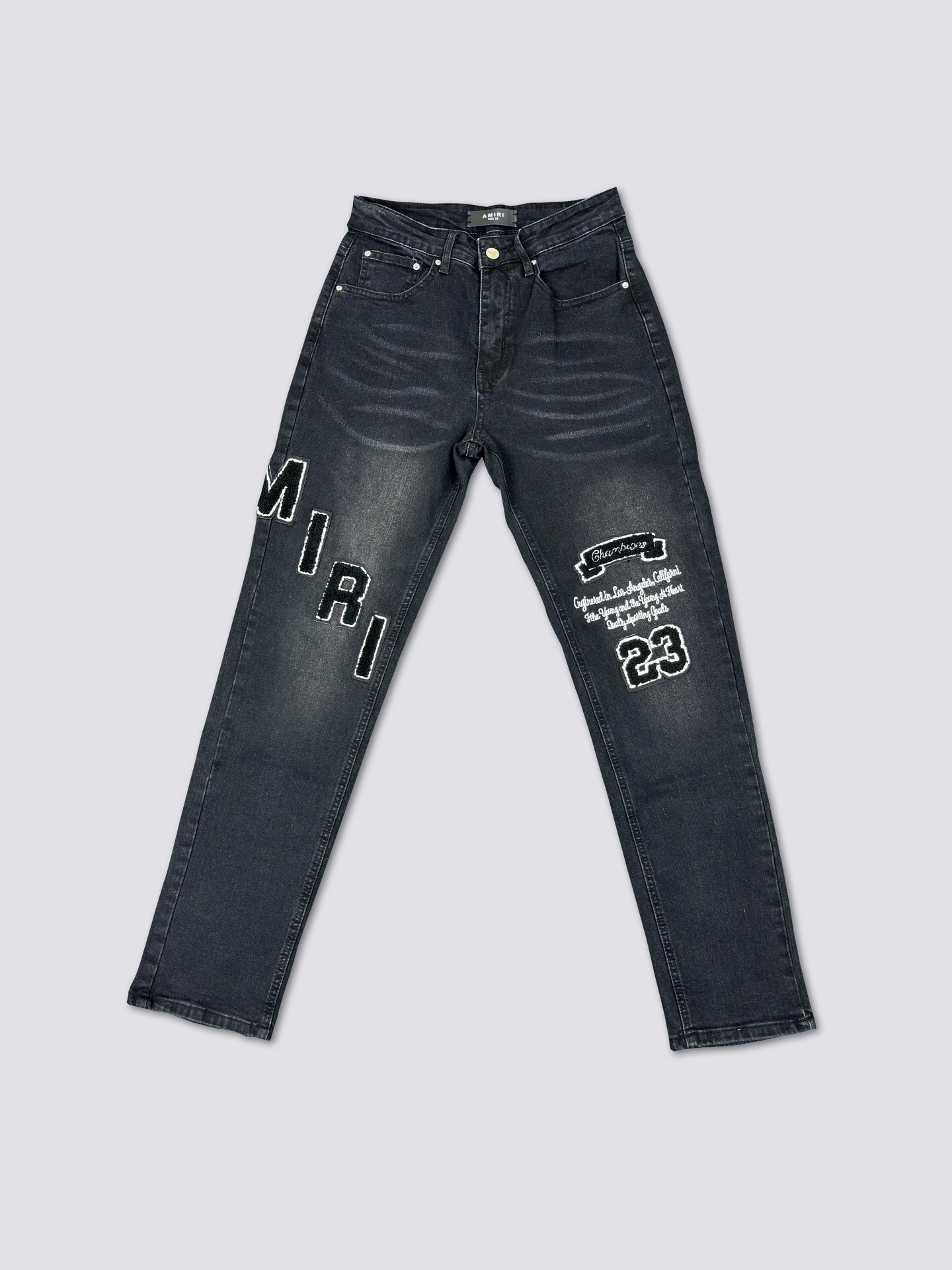 Amiri  embroidered word Logo jeans