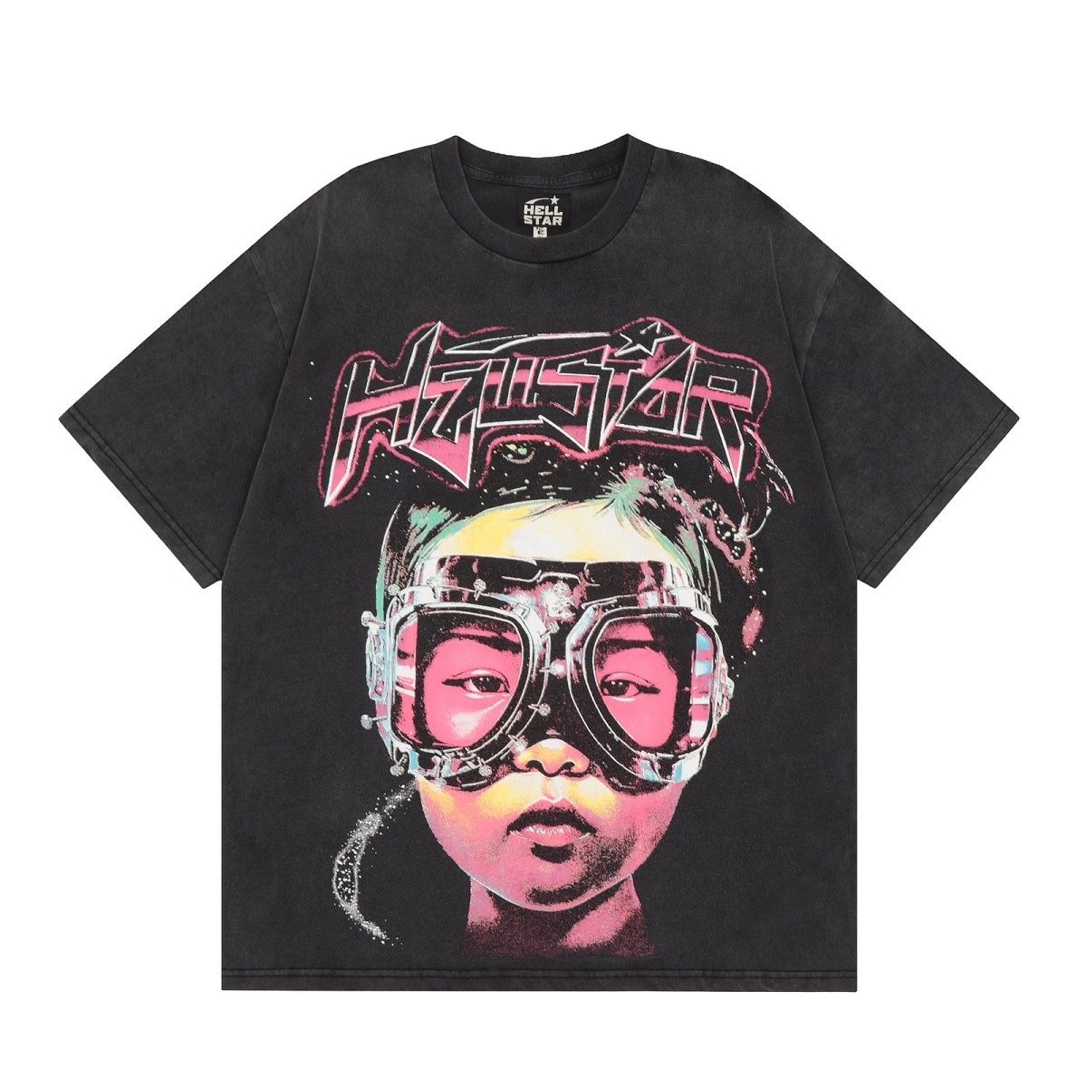 Hellstar Pink Glasses Print Tee Black
