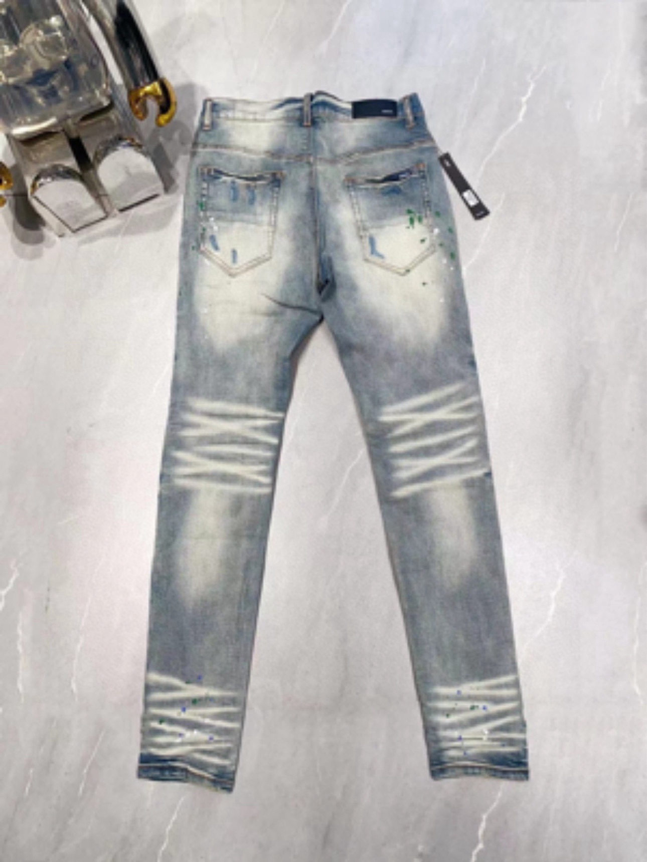 AmirI Jeans with Blue Holes lightblue Color