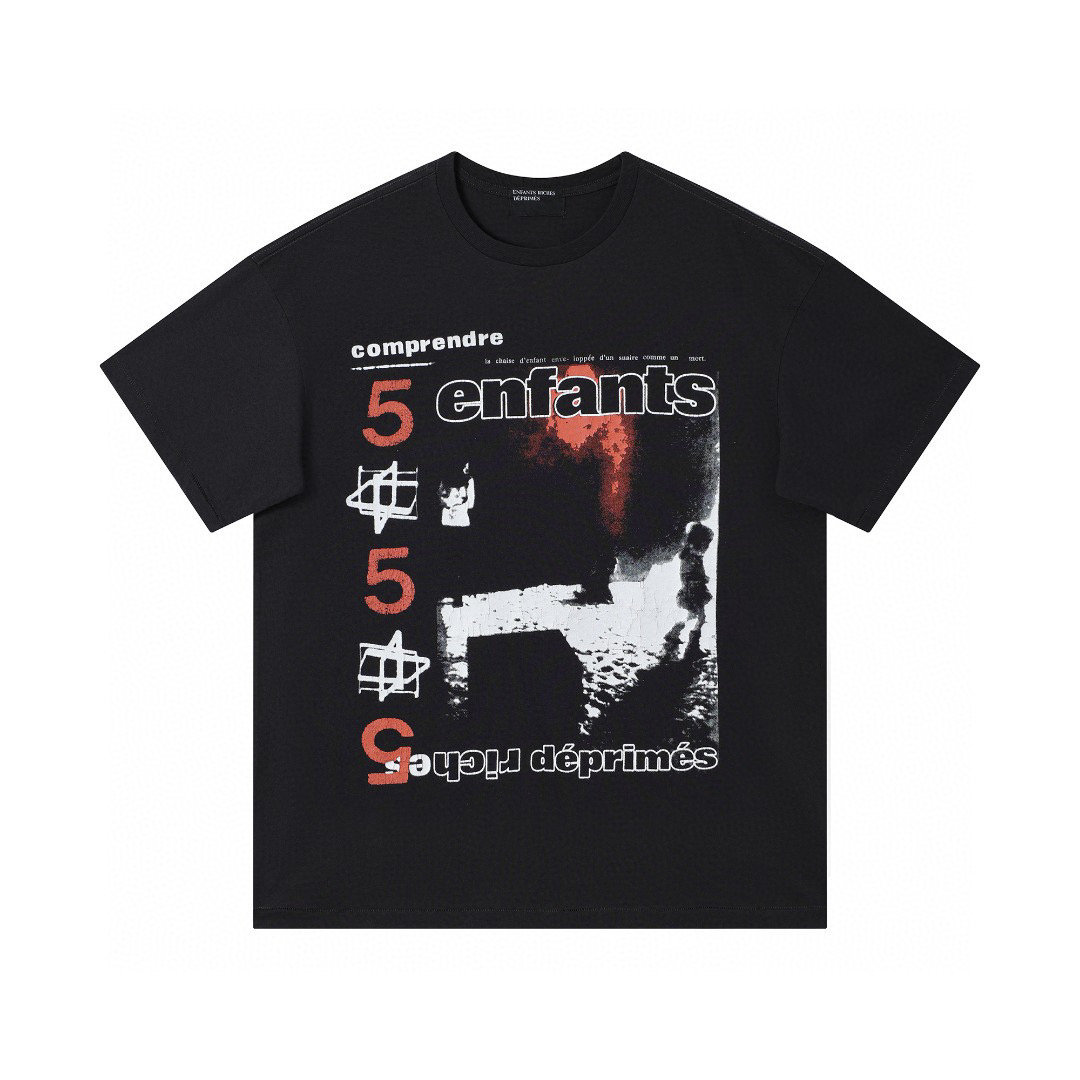 Enfants Riches Déprimés Crack Print Tee Black