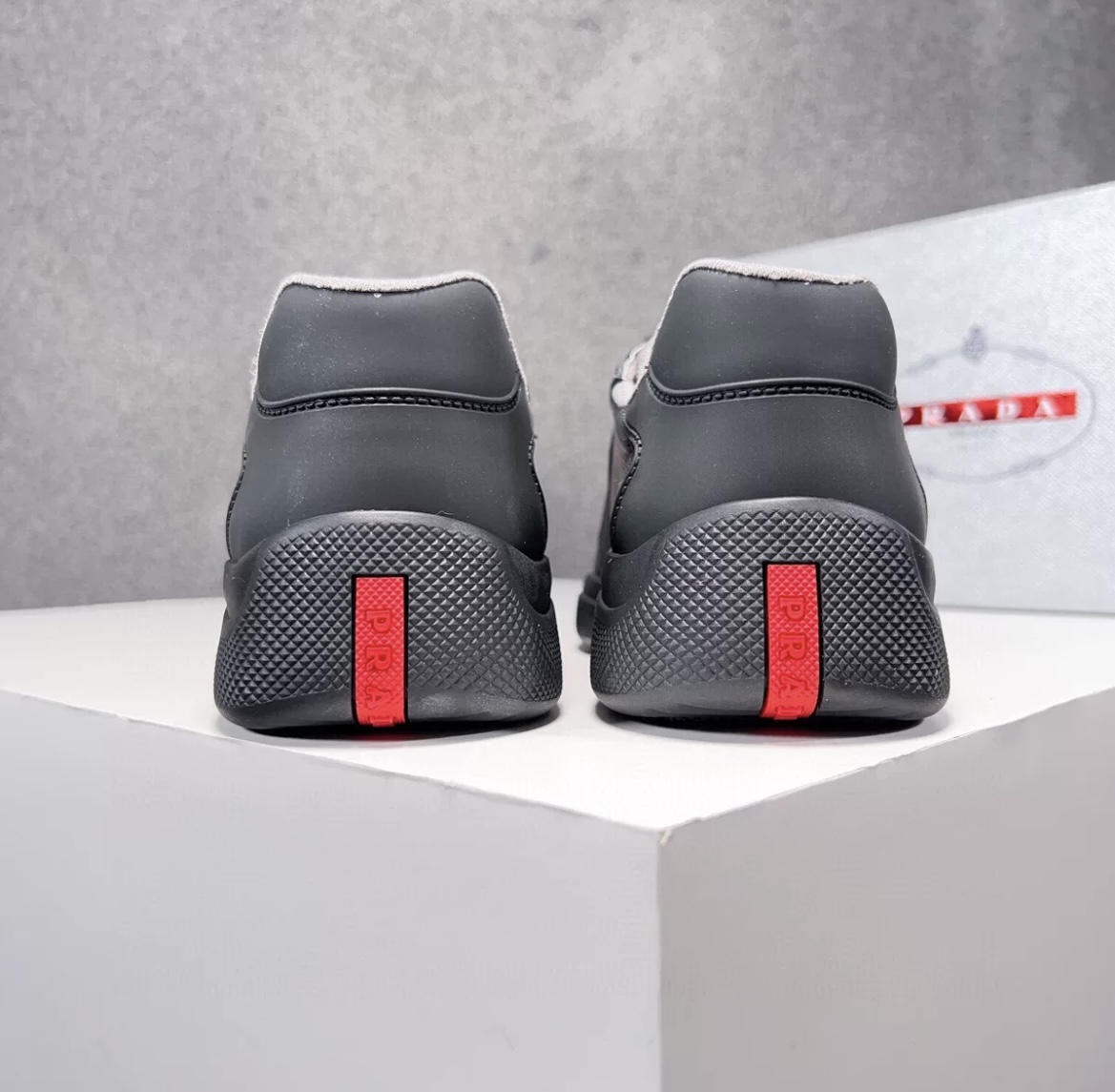 Prada Sports Shoes Black with Grey
