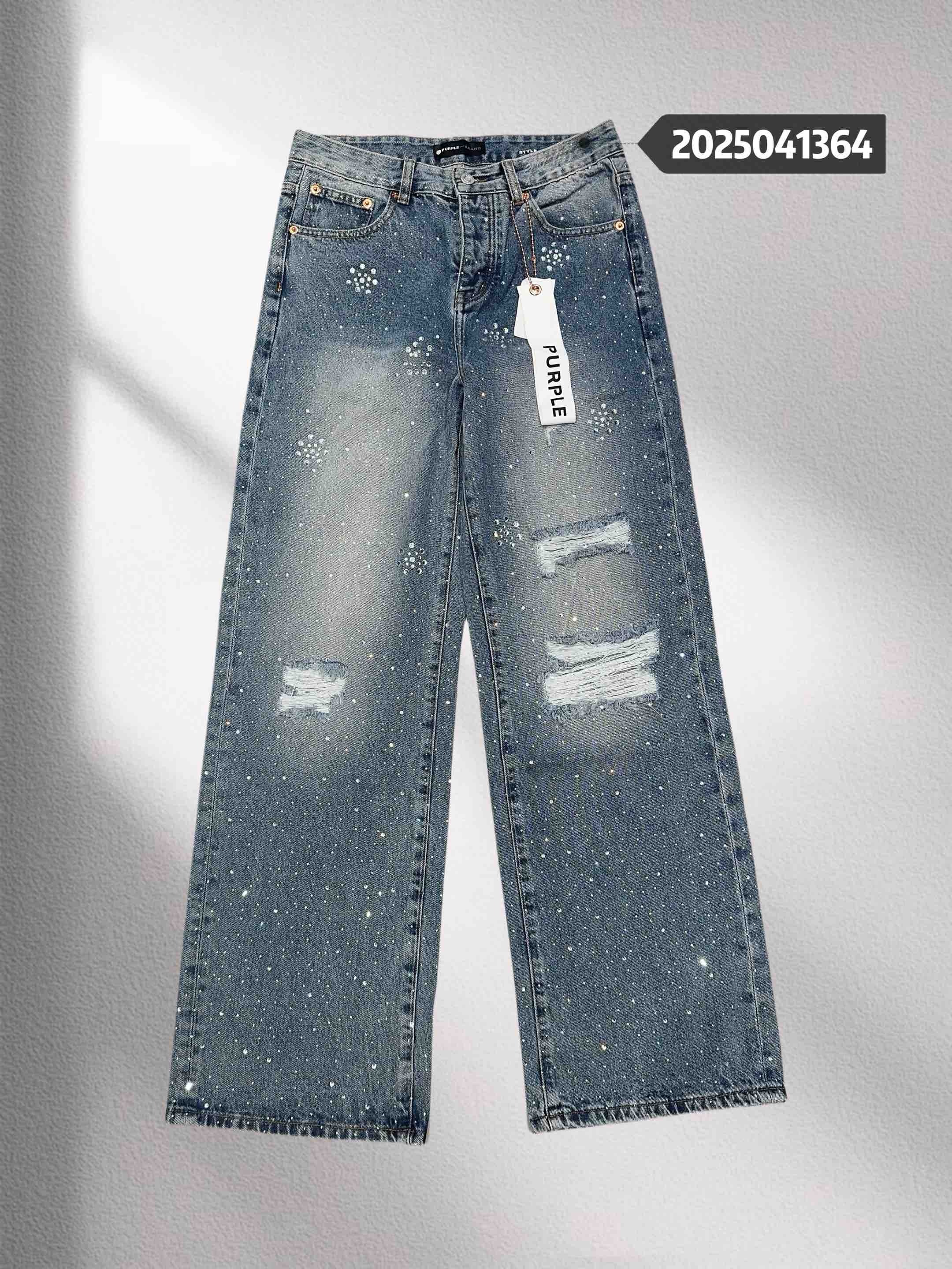 Purple Brand snow and white hole jeans