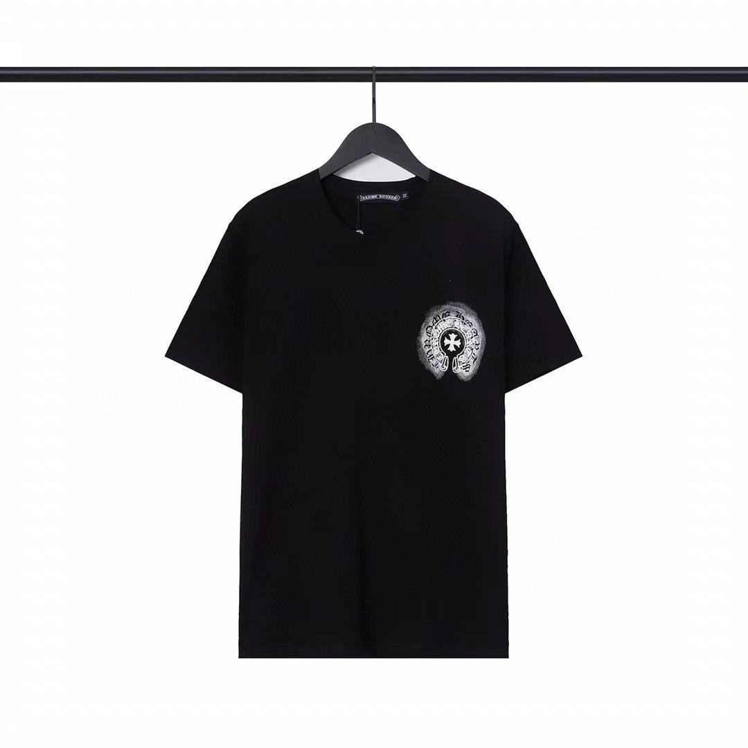 Chrome heart classic trendy black and white tees