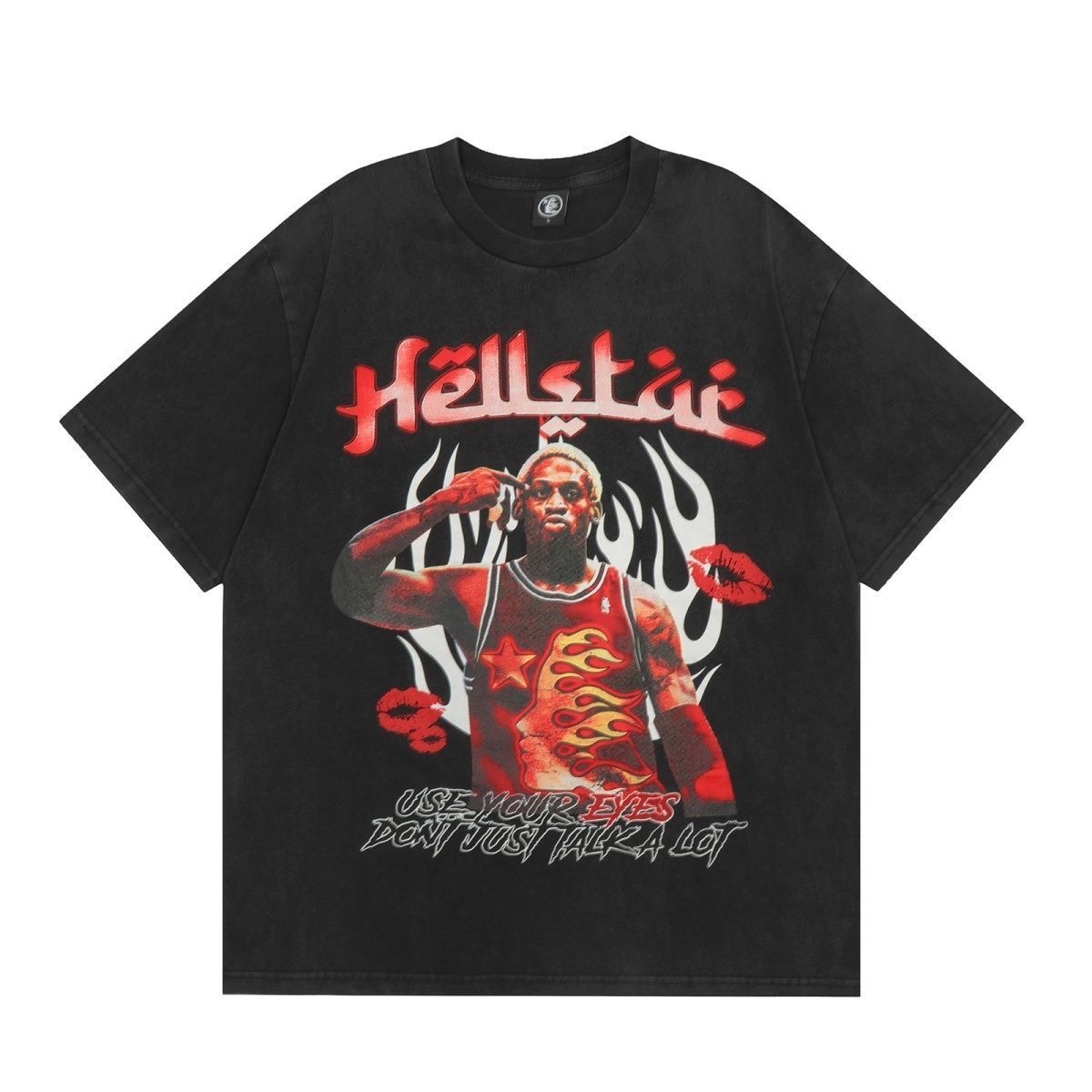 Hellstar Rodman Lip Print Tee Black