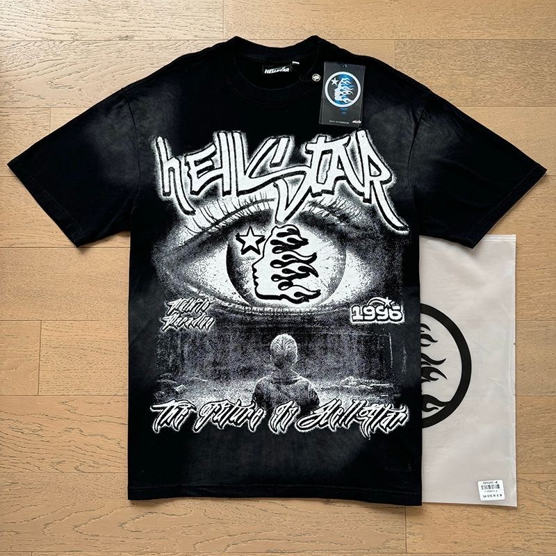 Hellstar Front Big Eyes Tee Black Color