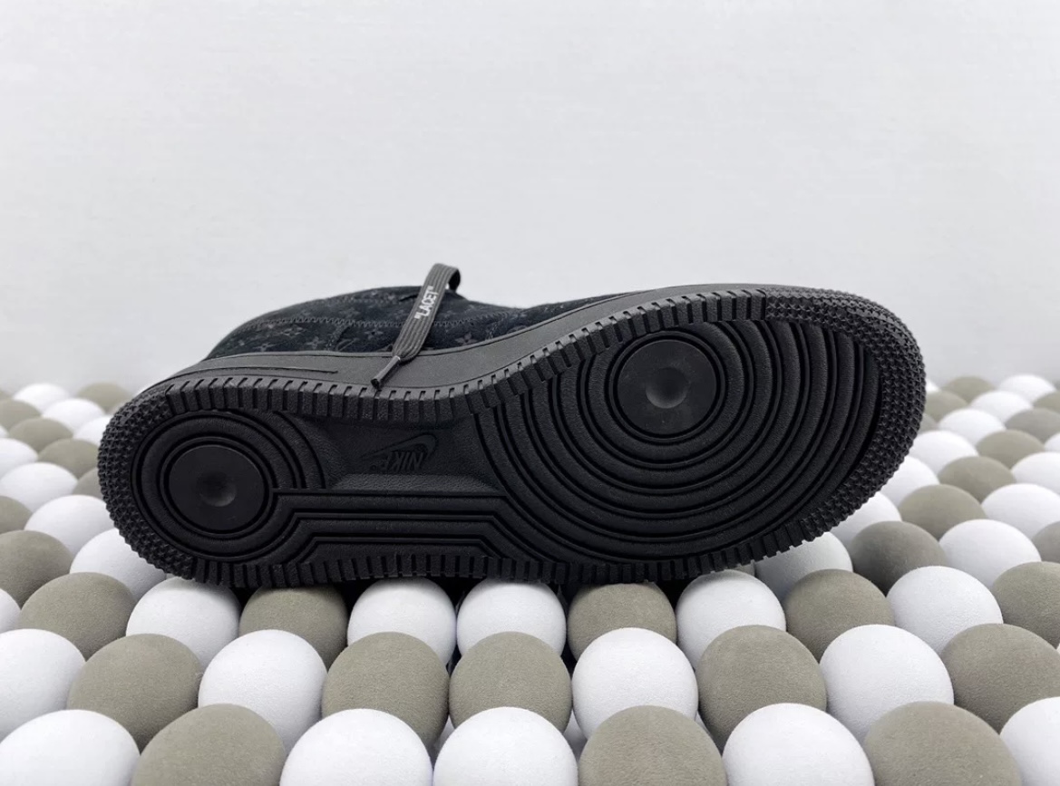 LV & Air Force 1 Black Monogram shoes