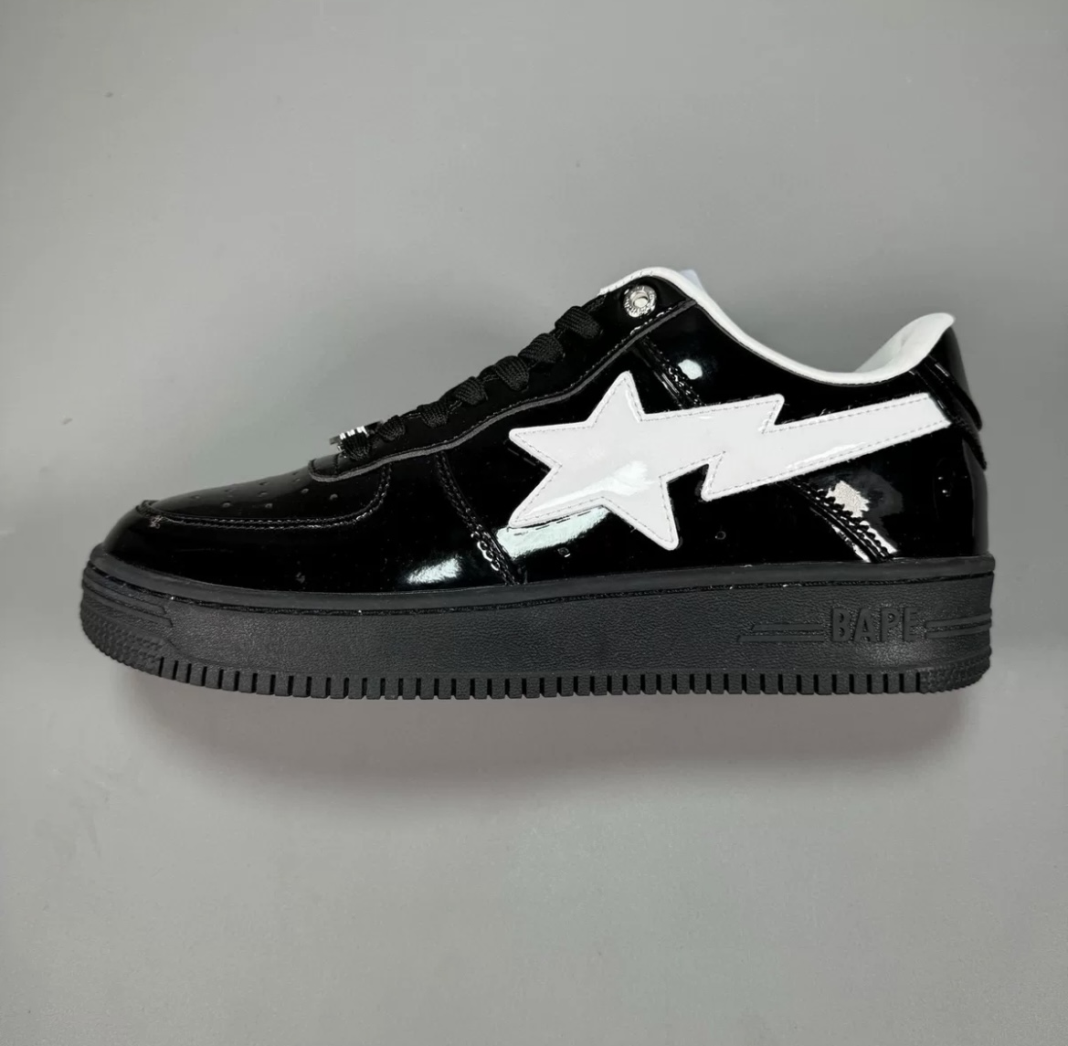 Bapesta Shoes Black with White Logo