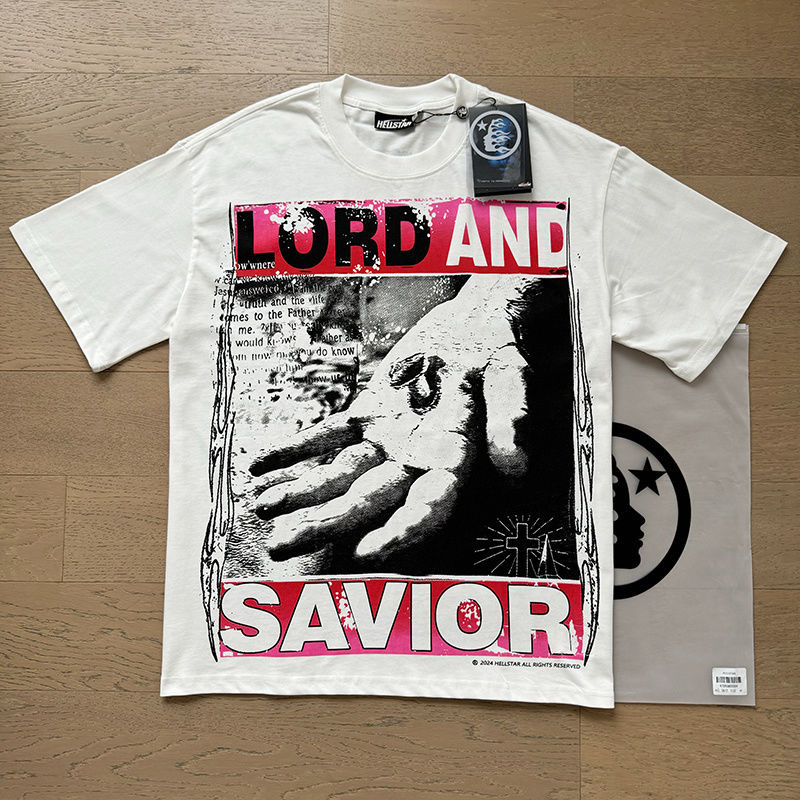 Hellstar Hand Print Tee White Color