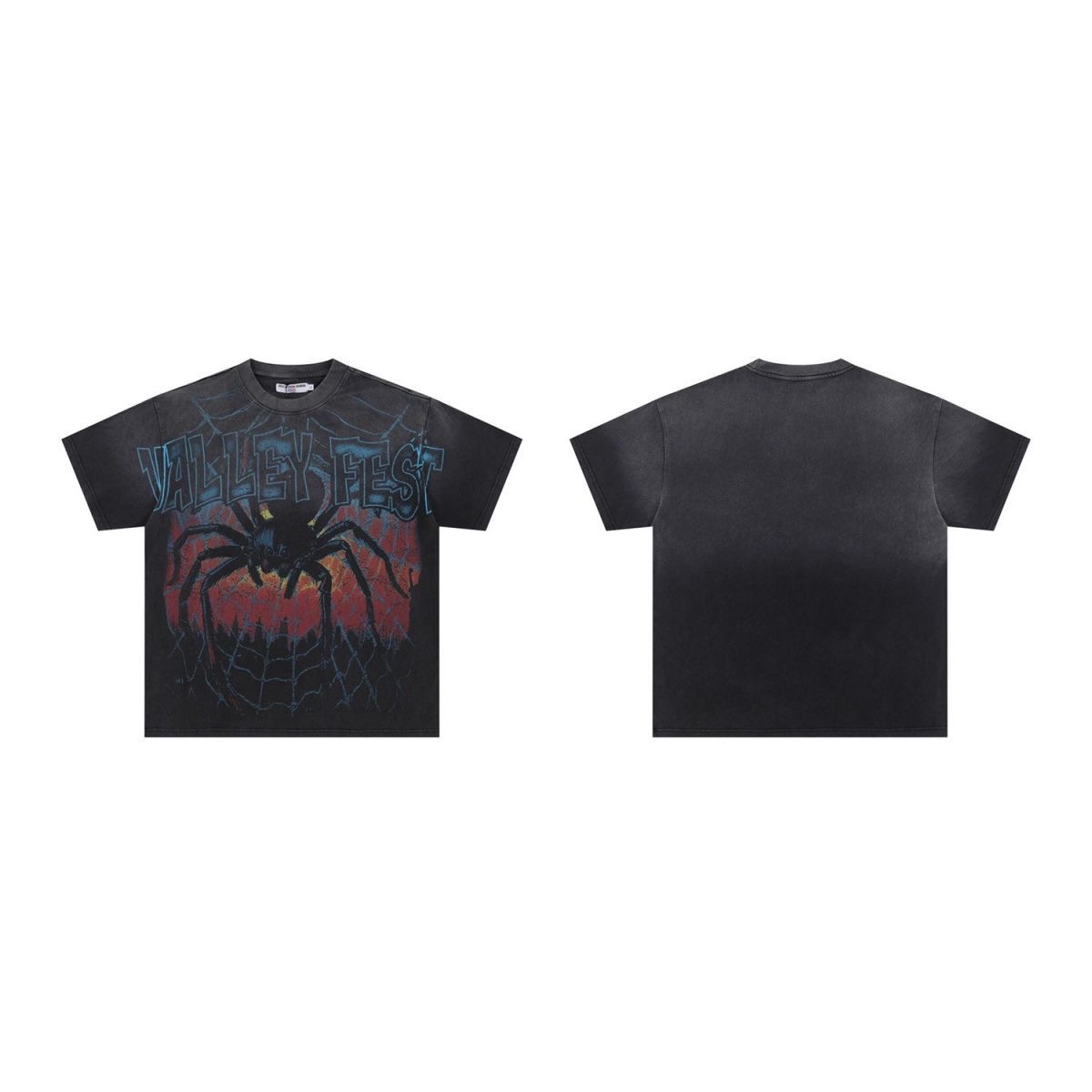 Vale Forever Big Spider Tee Washed Black