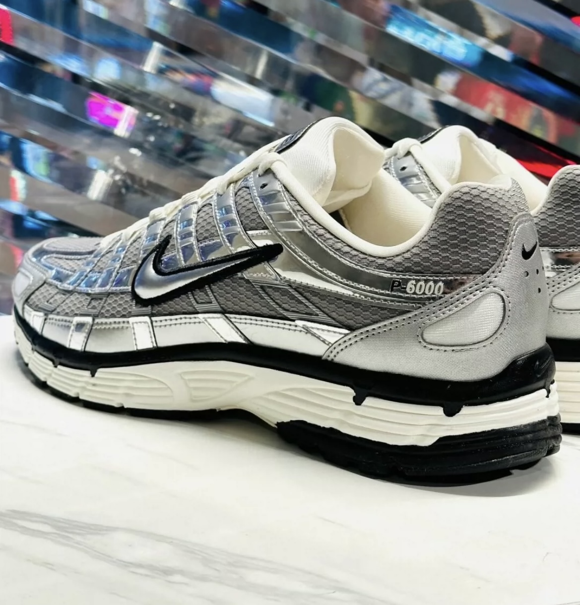 NK P-6000 Sports Shoes Silver Color
