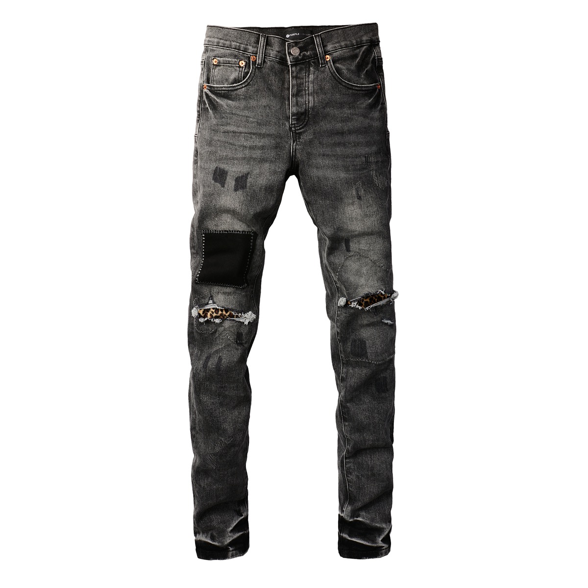 Purple Brand Black Patch jeans