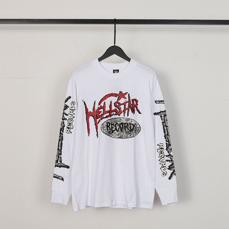 Hellstar Crack Logo Long Sleeve White Color