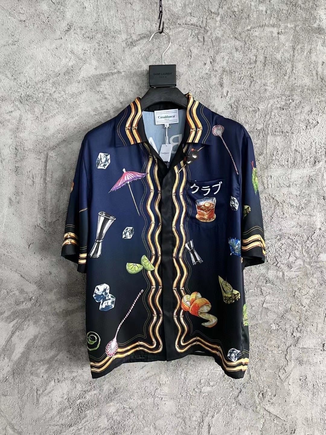 Casablanca roman column pattern printed silk t-shirt