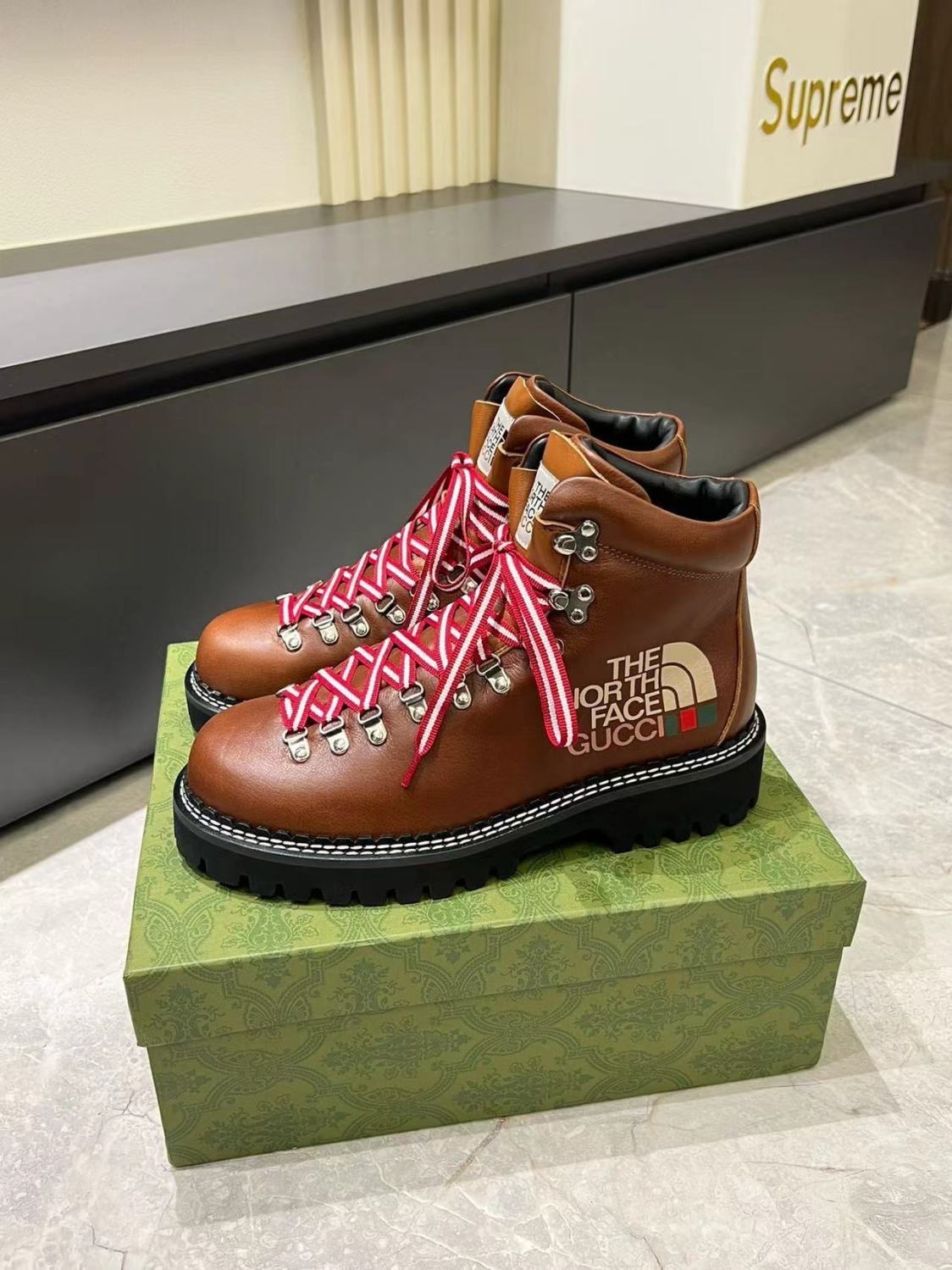 Gucci & the North Face Boost Brown Color