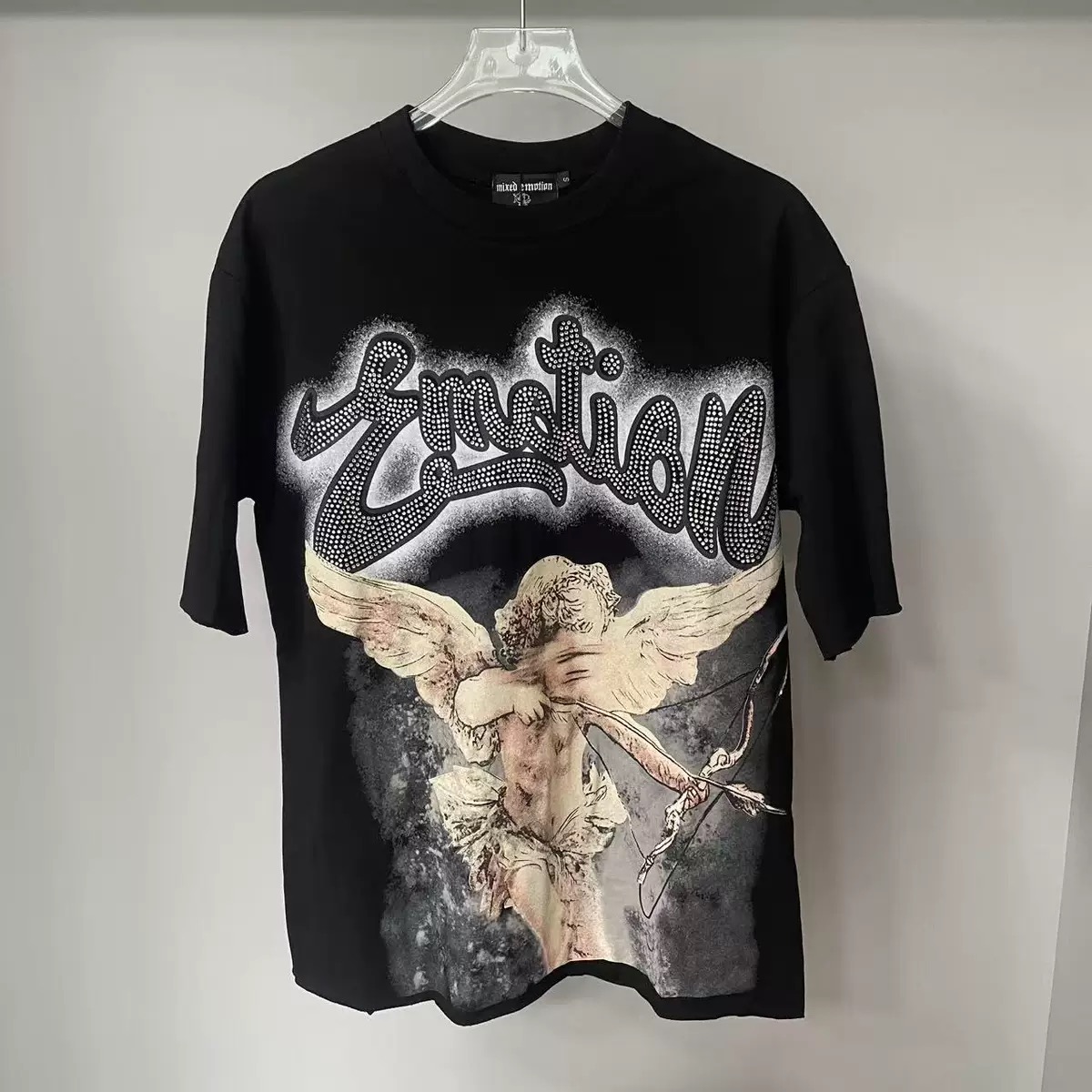 Mixed Emotion Diamond Logo Cupid T-shirt Black