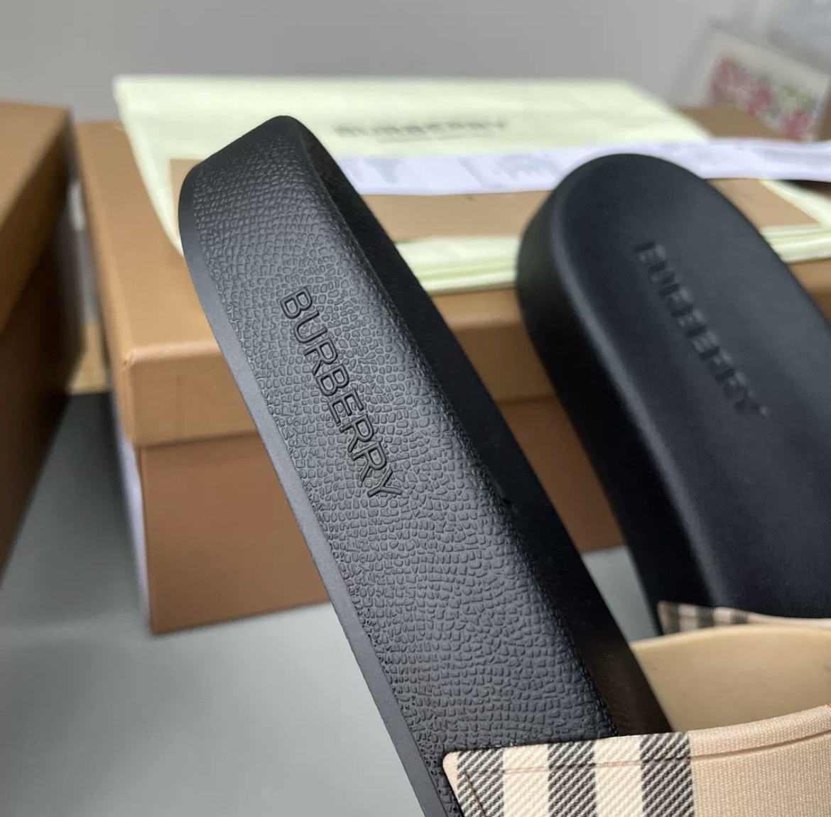 Burberry Classic Checker Slide Black