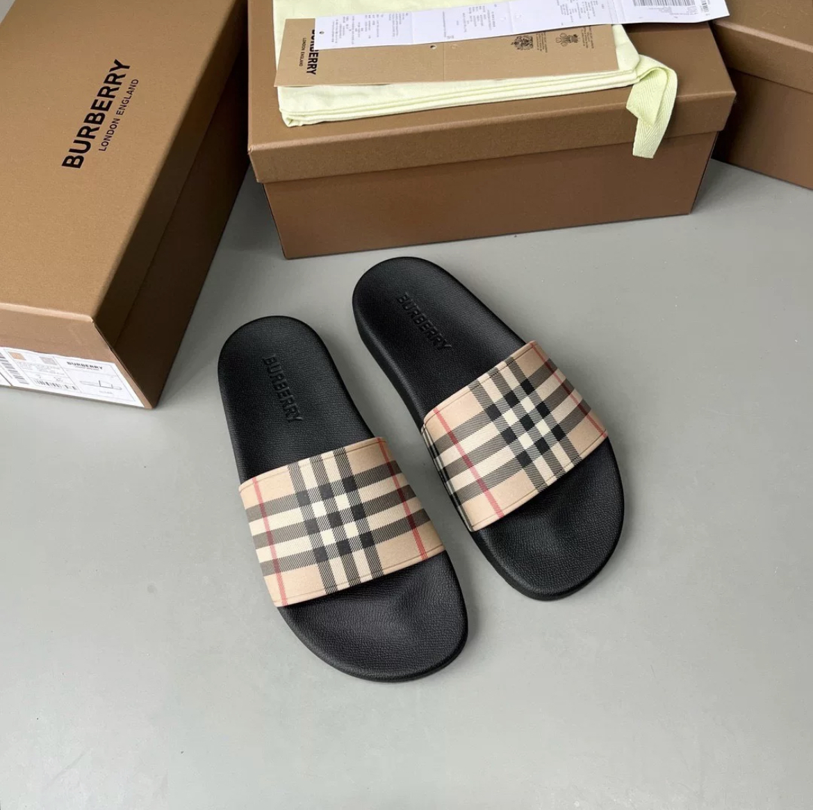 Burberry Classic Checker Slide Black