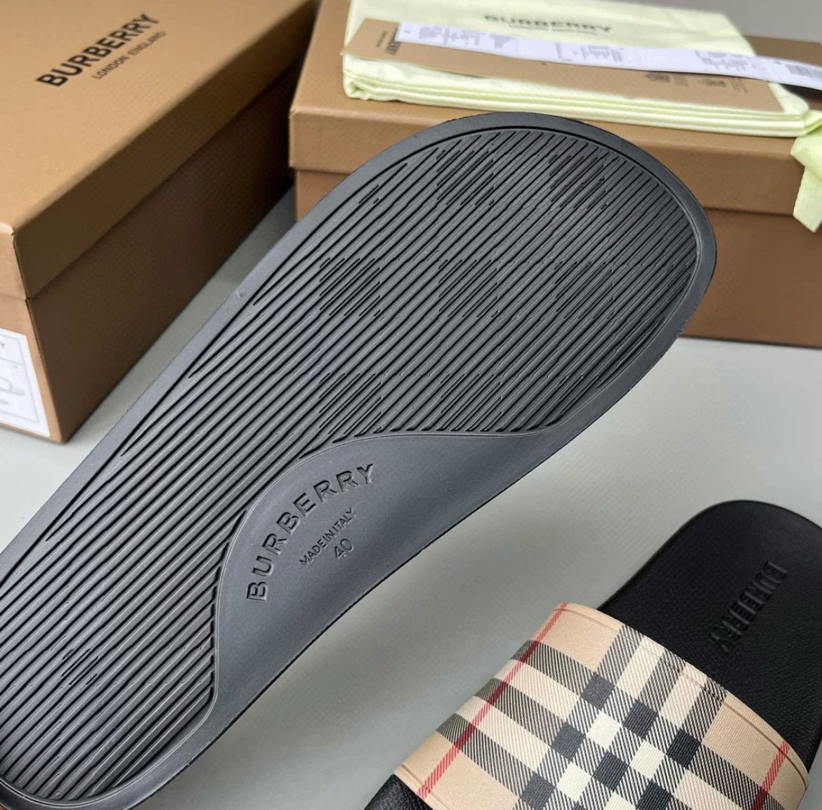 Burberry Classic Checker Slide Black