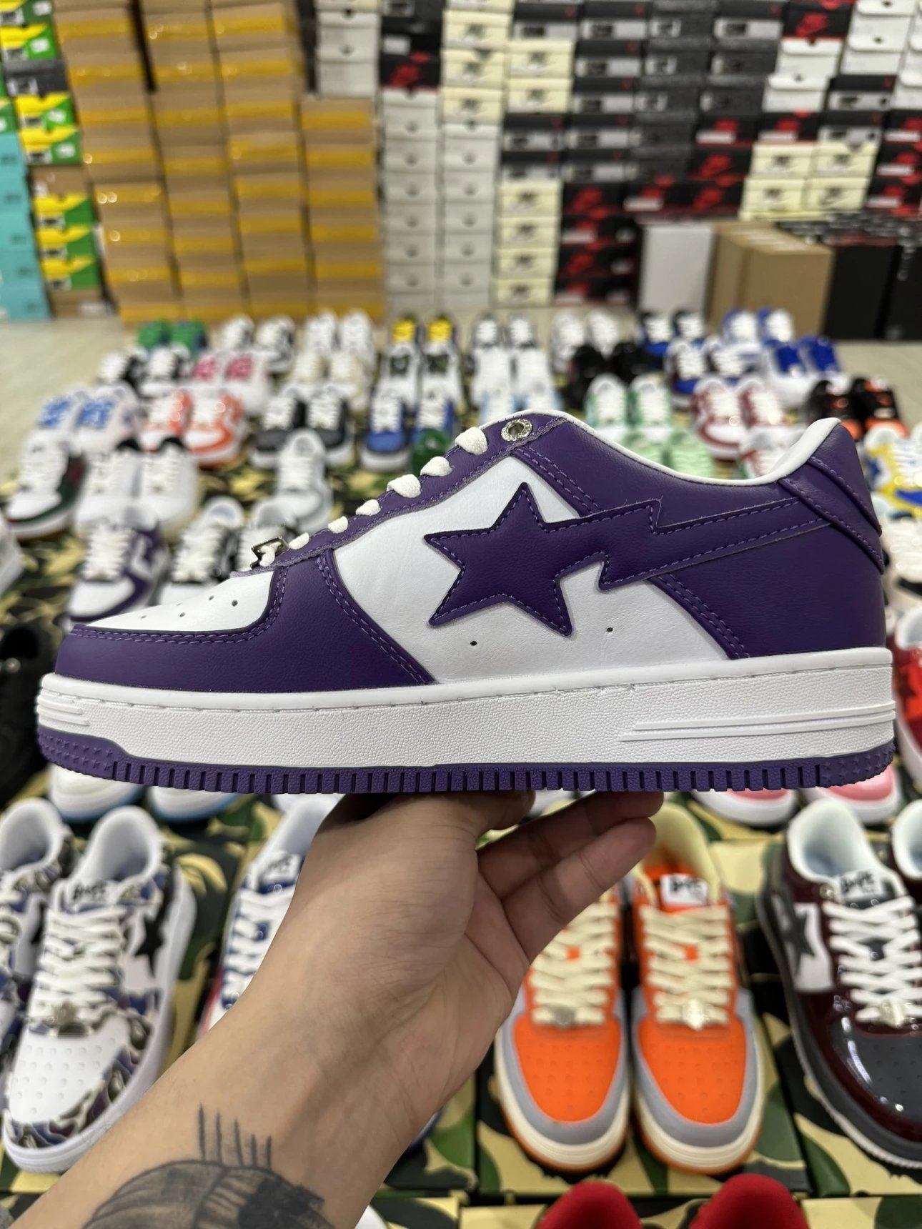 Bapesta Sneakers Purple & White