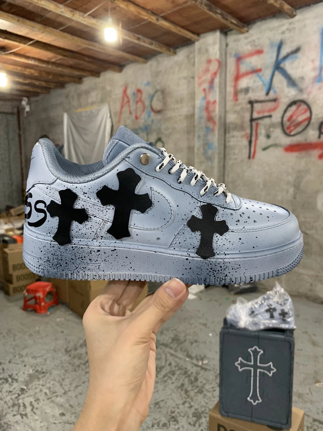 Chrome Hearts & Air Force 1 Sneaker Grey