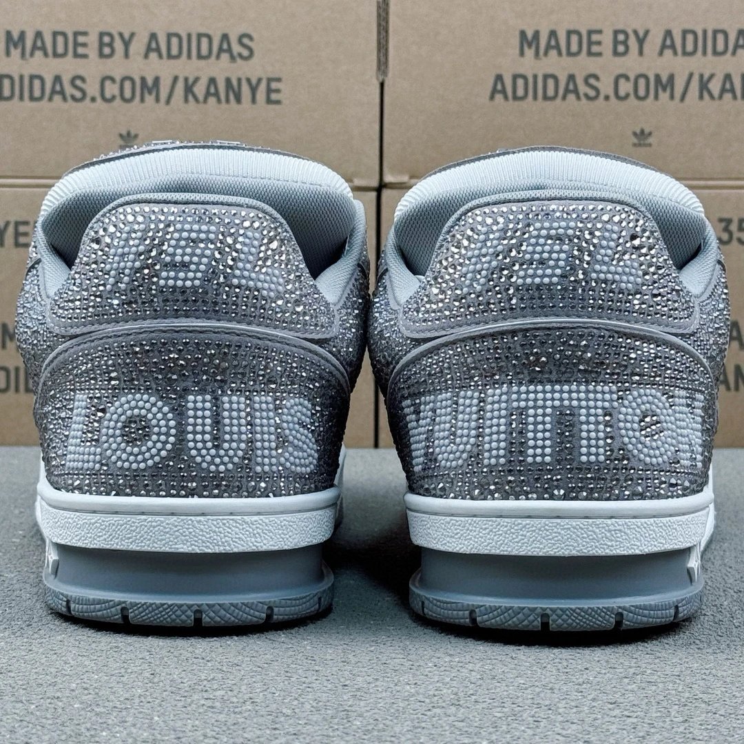 LV Full Diamond Trainer Sneaker Grey