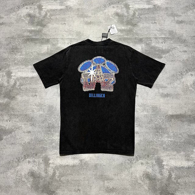 Gallery dept washed black blue logo tee