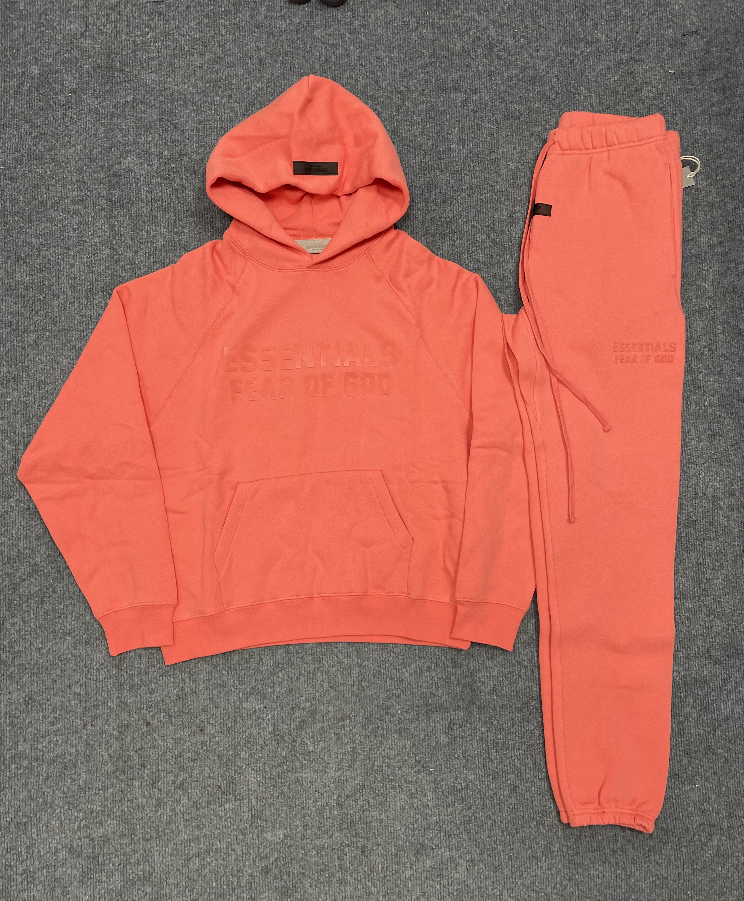 1:1 Best Quality Essential Hoodie Pants Coral Color(oversize, recommend one size down)