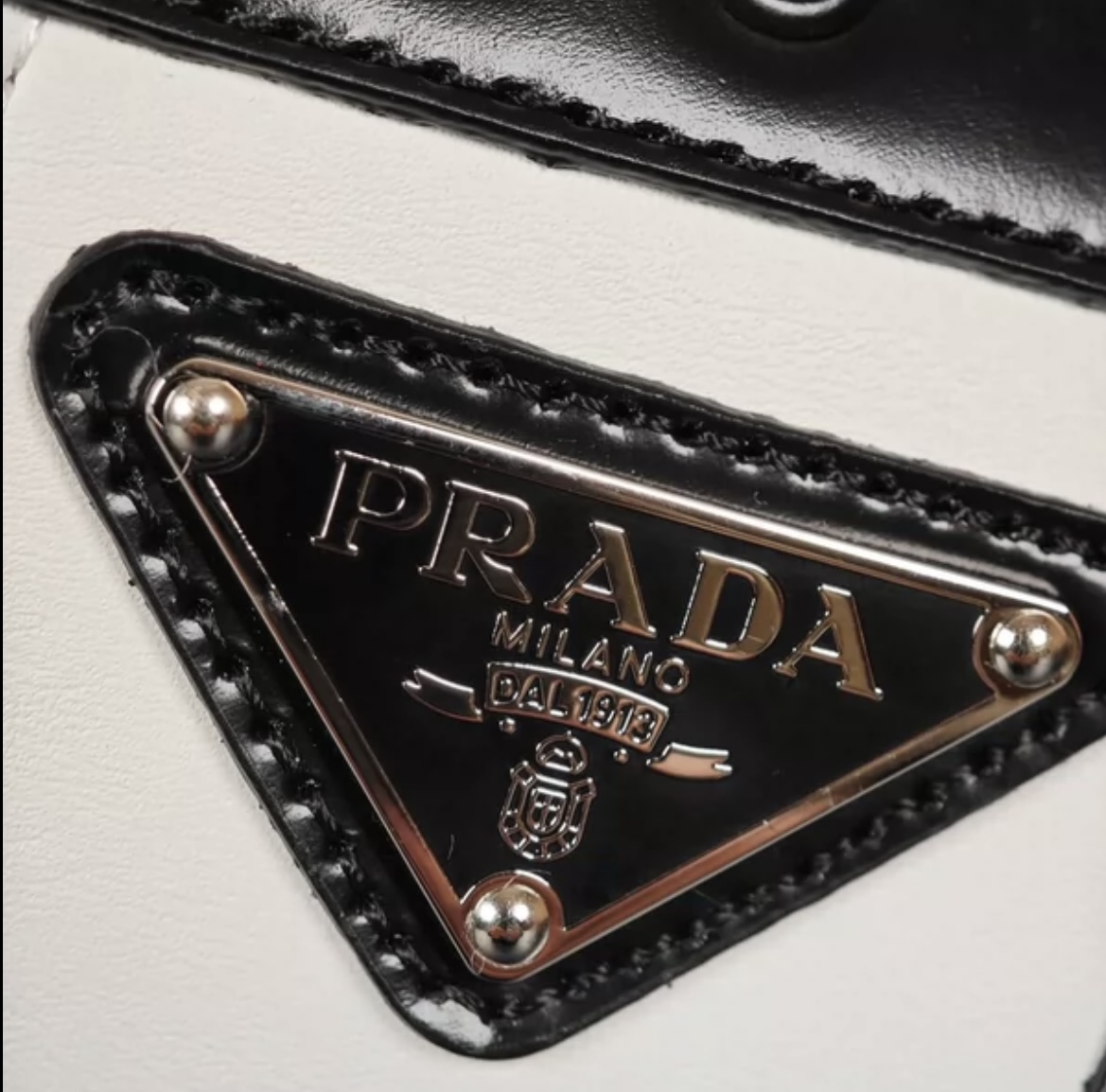 Prada Classic Matel Logo Sneaker Panda Color