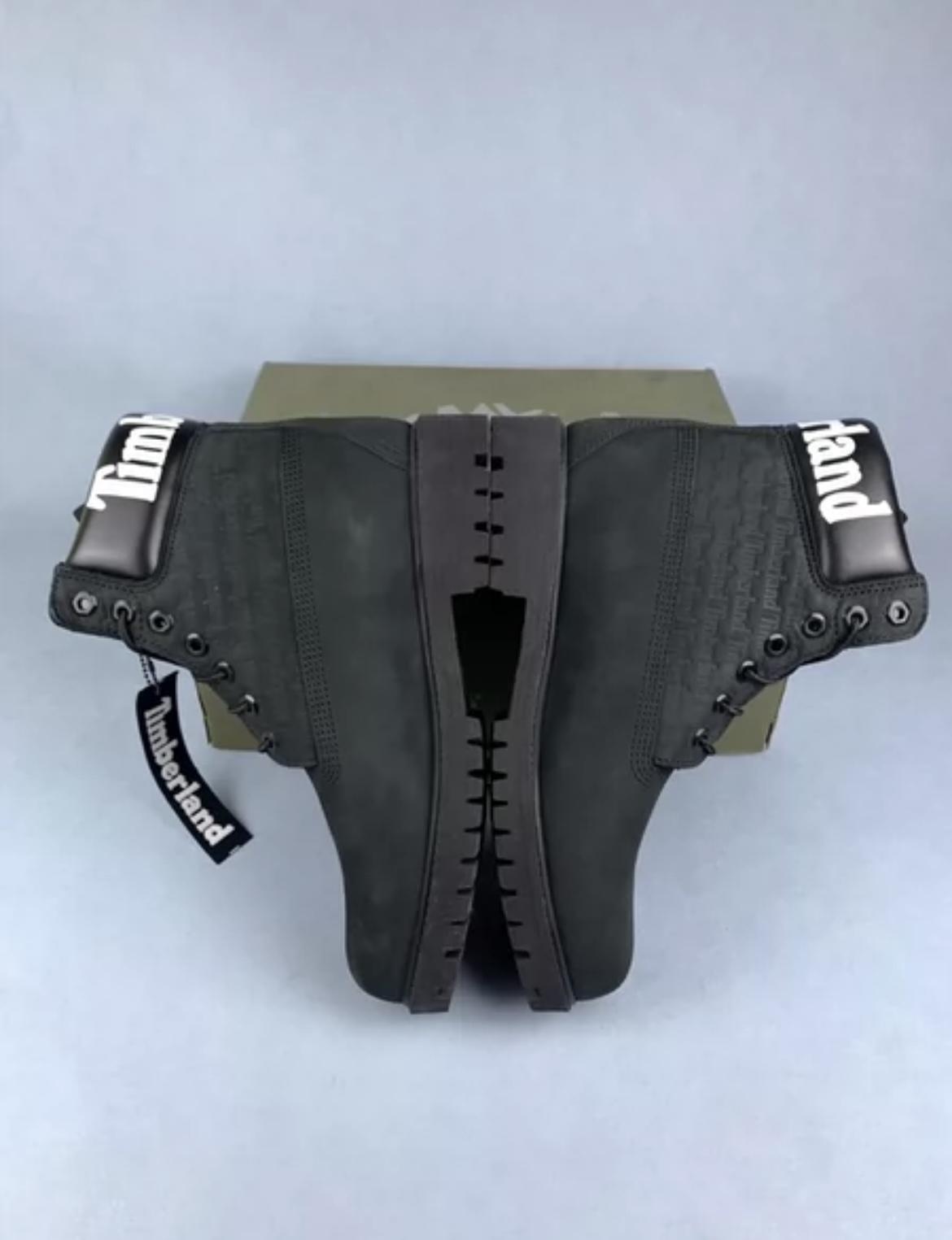 Timberland White Logo Letters Boot Black