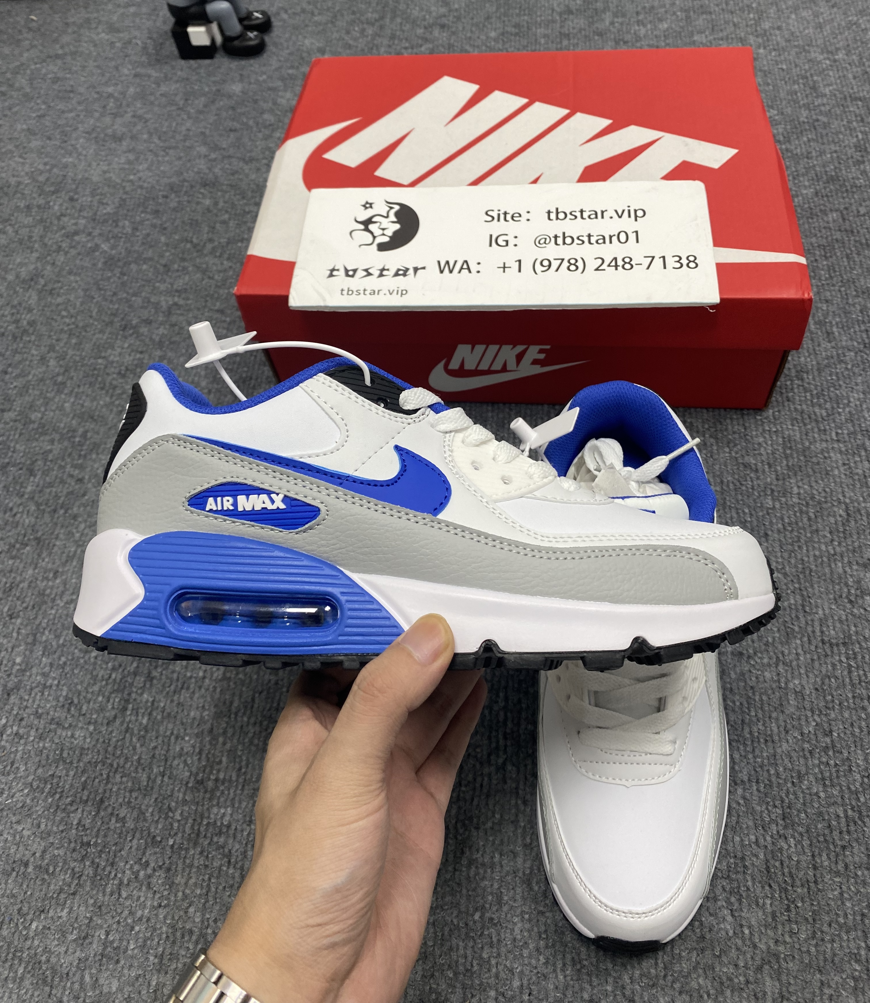 Air Max 90 Leather White Game Royal