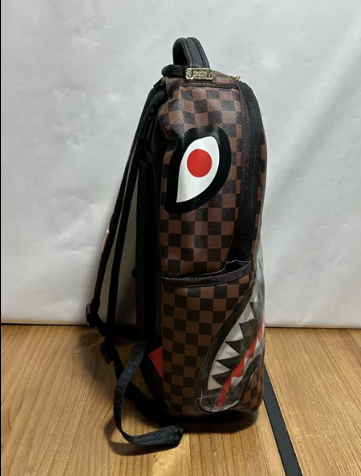 Sprayground & Bape Backpack Checker Borwn