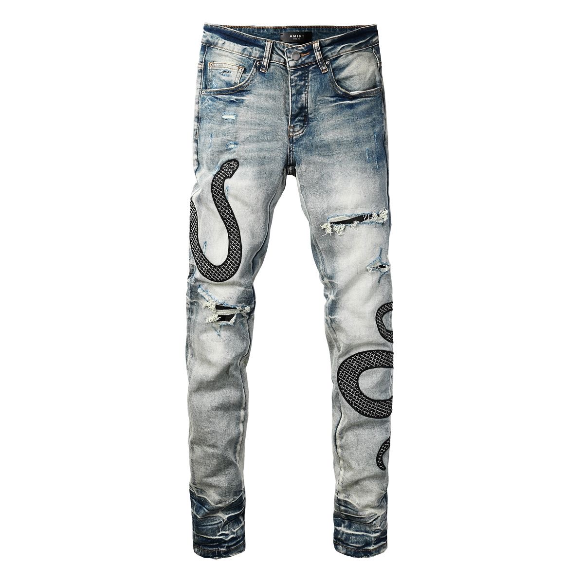 No. 8934 AMIRI snake Jeans Blue