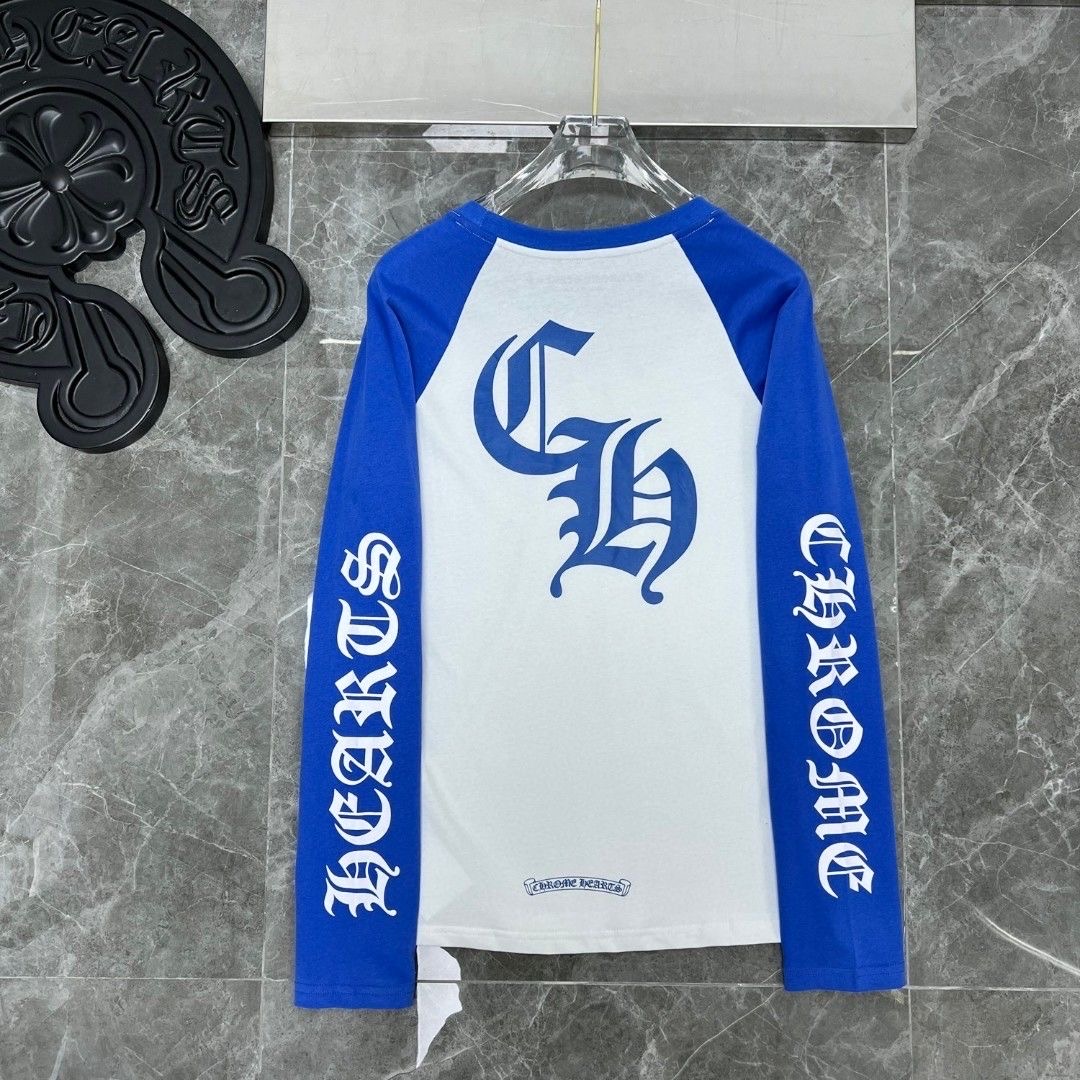 Chrome hearts horseshoe blue long sleeve