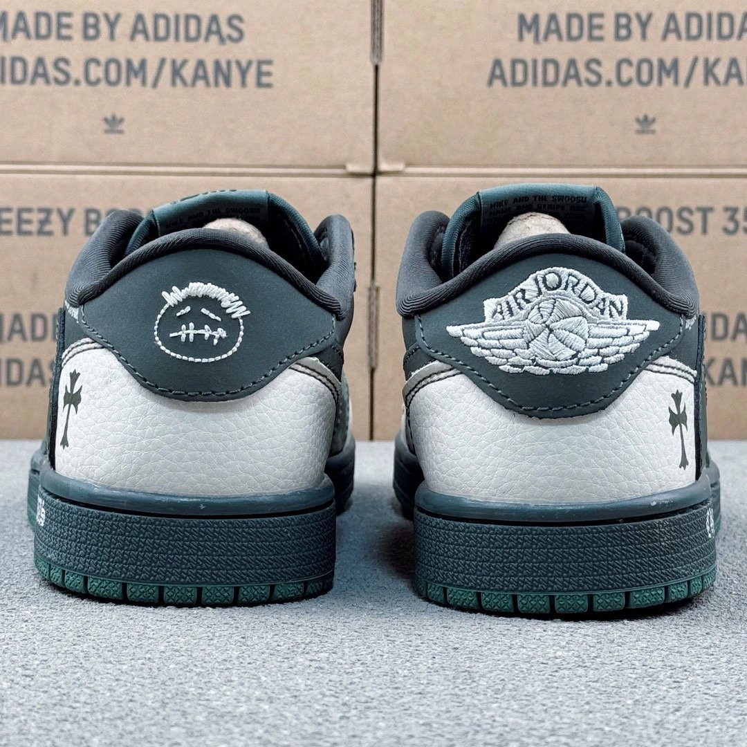 Travis Scott & Air Jordan 1 & Chrome Heart Sneaker Dark Green