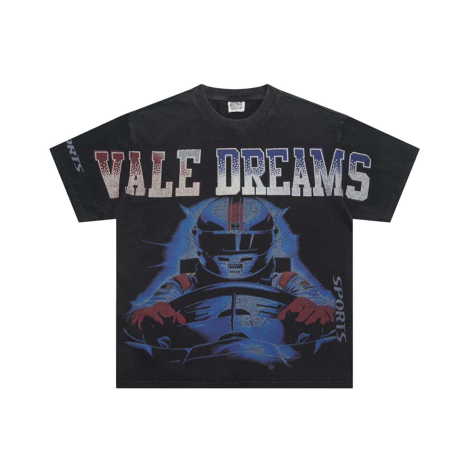 Vale Diamond Letters  racedriver Tee Black