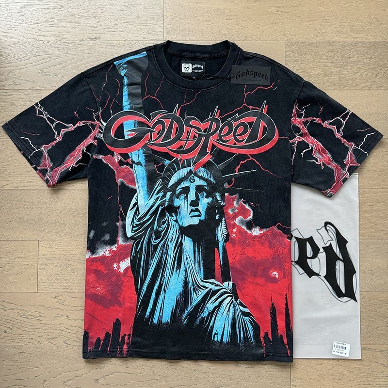 Godspeed Statue of Liberty Lighting Tee 3 Colors