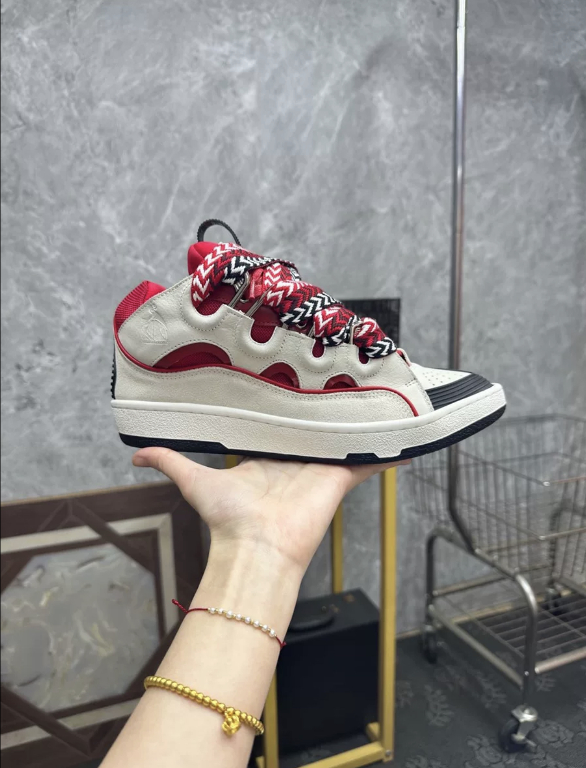1:1 Best Quality Lanvin Sneaker White & Red Color