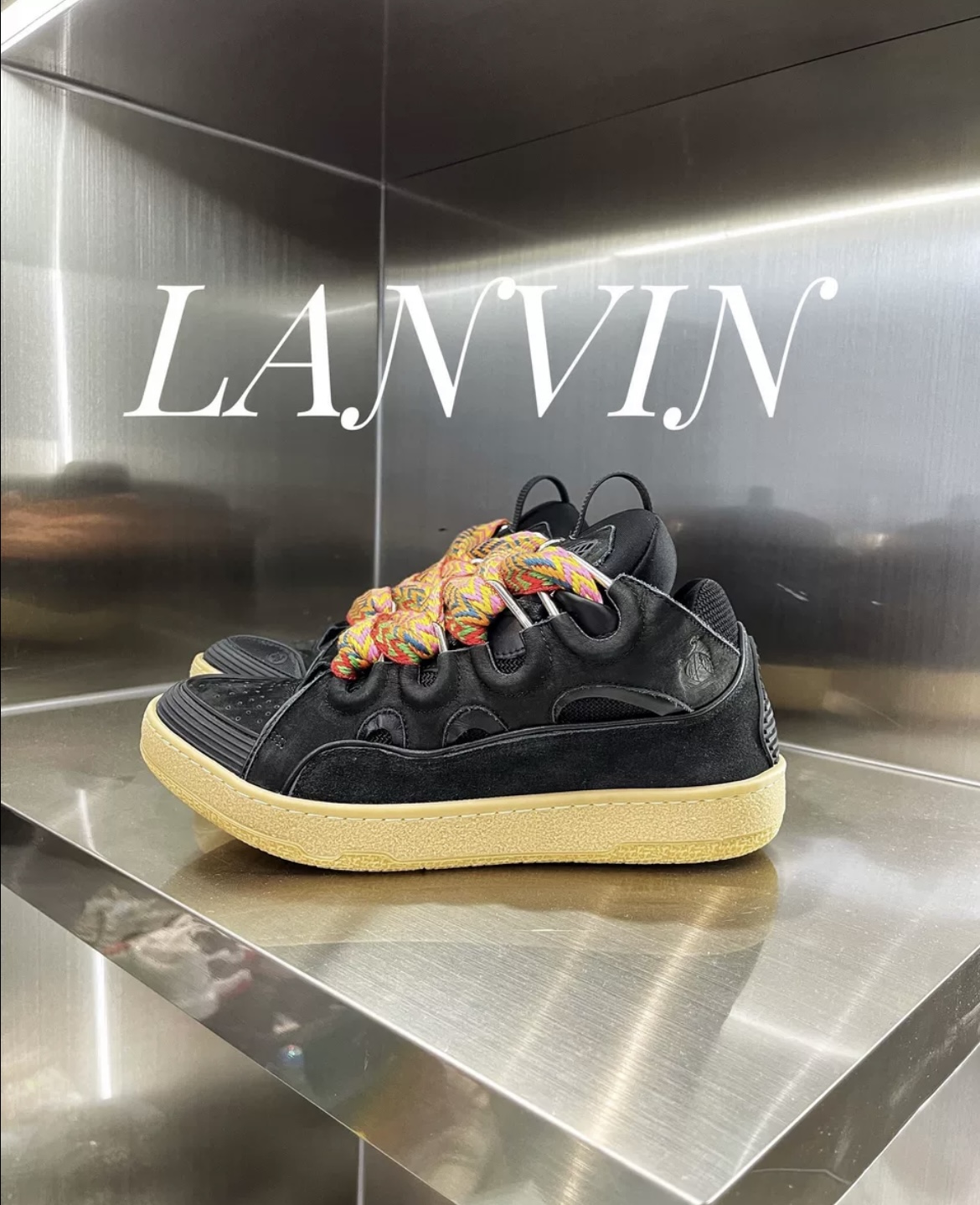 1:1 Best Quality Lanvin Crub Bread Shoes Black with Brown Bottom