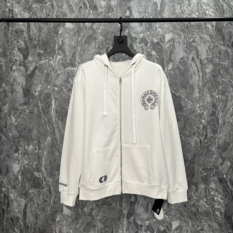 Chromeheart Cross Hoof Logo Embroidered Leather Patch Blazer Sweatshirt