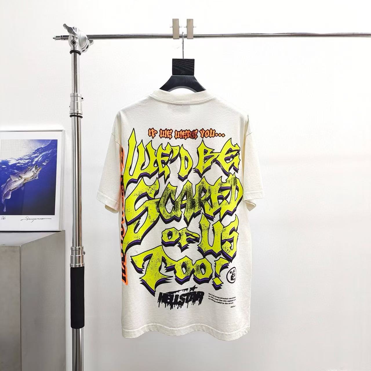1:1 best quality Hellstar green head print tee white(with NFC tag)