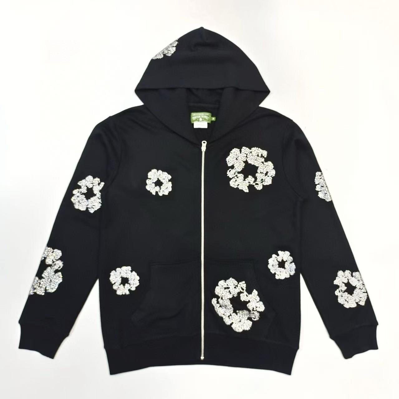 1:1 best quality Denim Tears  white flower hoodie
