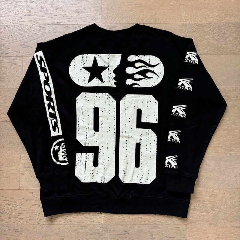 Hellstar Logo 96 Letter Print crewneck hoodie
