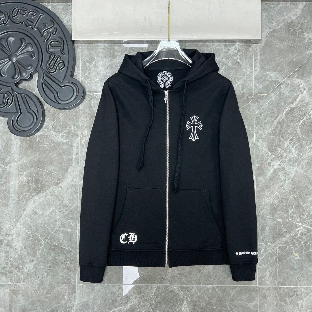 Chrome Heart Zipper Sanskrit Hoodie