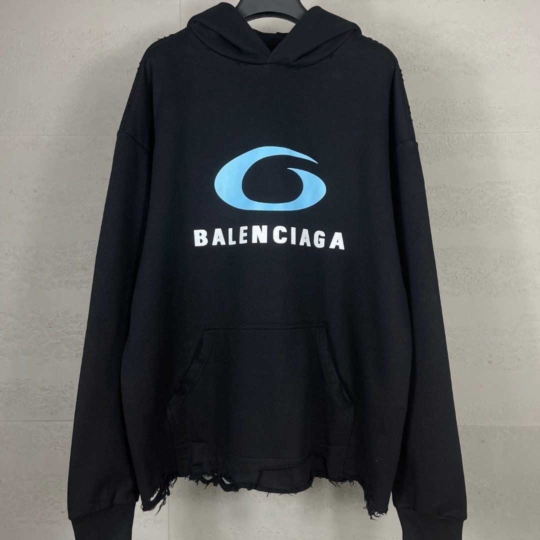 Balenciaga ragged bottom hooded sweatshirt