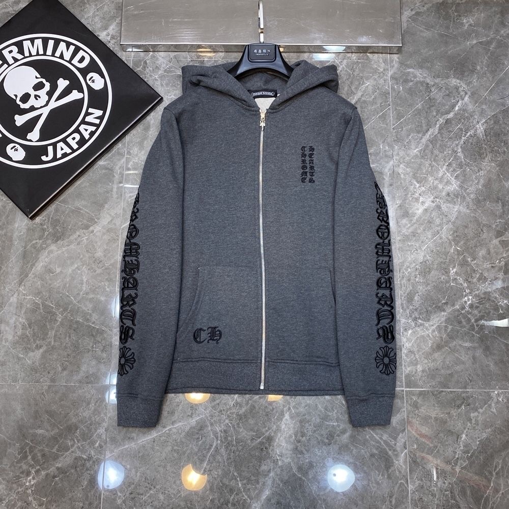 Chrome Heart Sanskrit Print Hoodie Sweatshirt with Horseshoe Logo